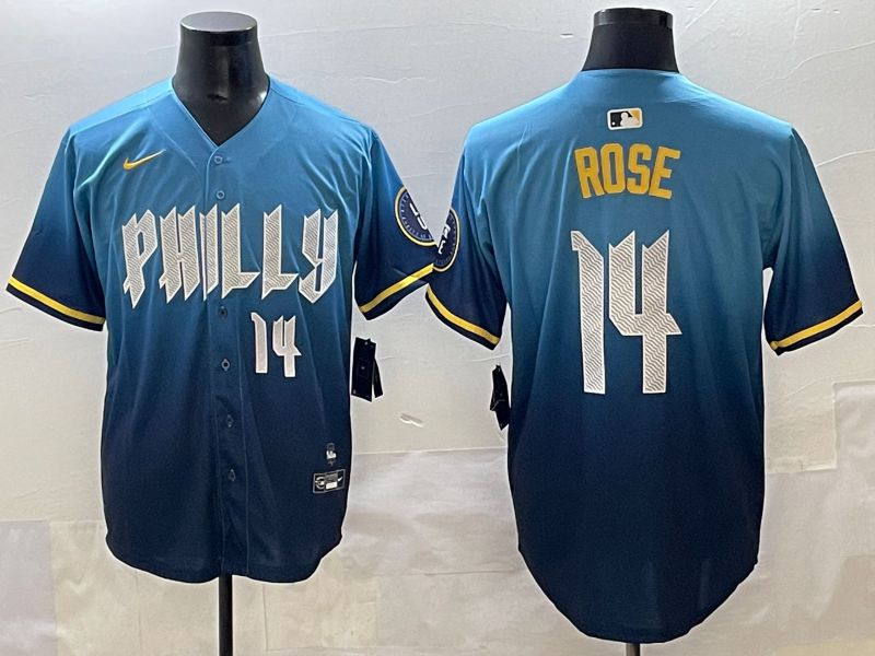 Men 2025 Philadelphia Phillies #14 Rose Blue City Edition Nike MLB Jersey style 4->philadelphia phillies->MLB Jersey